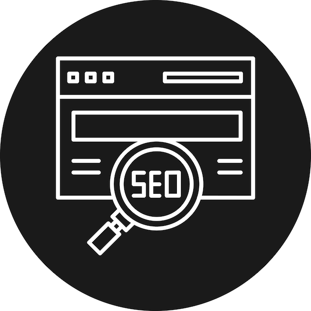 El icono vectorial del sitio web SEO se puede utilizar para el conjunto de iconos SEO y SEM