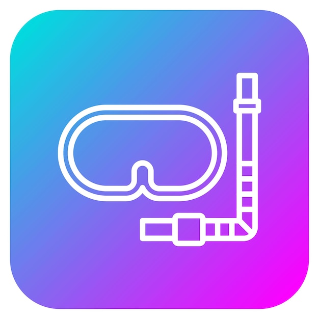El icono vectorial de snorkel se puede usar para el conjunto de iconos de verano