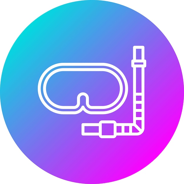 El icono vectorial de snorkel se puede usar para el conjunto de iconos de verano