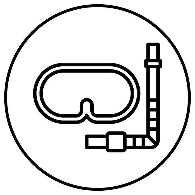 El icono vectorial de snorkel se puede usar para el conjunto de iconos de verano