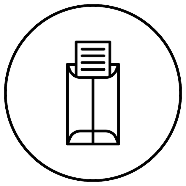 El icono vectorial de sobre largo se puede utilizar para el conjunto de iconos de papelería de Office