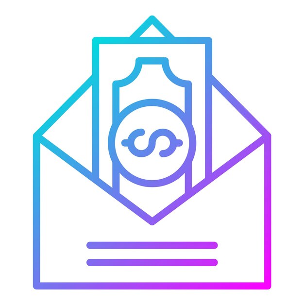 El icono vectorial del sobre de pago se puede usar para el conjunto de iconos de corrupción