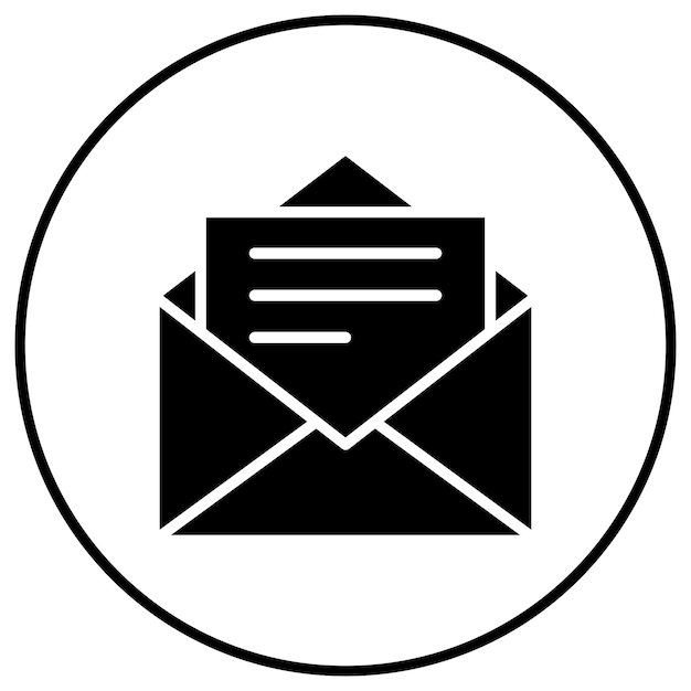 El icono vectorial del sobre se puede utilizar para el conjunto de iconos de papelería de Office