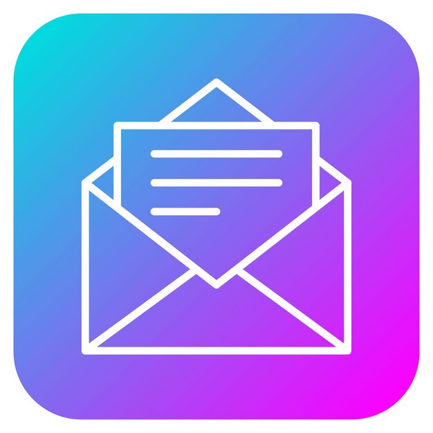 El icono vectorial del sobre se puede utilizar para el conjunto de iconos de papelería de Office