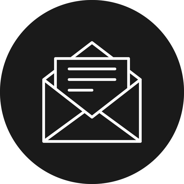 El icono vectorial del sobre se puede utilizar para el conjunto de iconos de papelería de Office