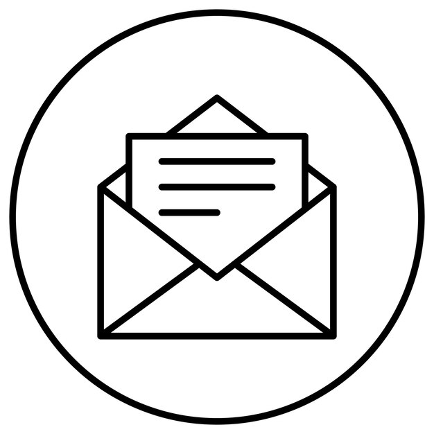 El icono vectorial del sobre se puede utilizar para el conjunto de iconos de papelería de Office