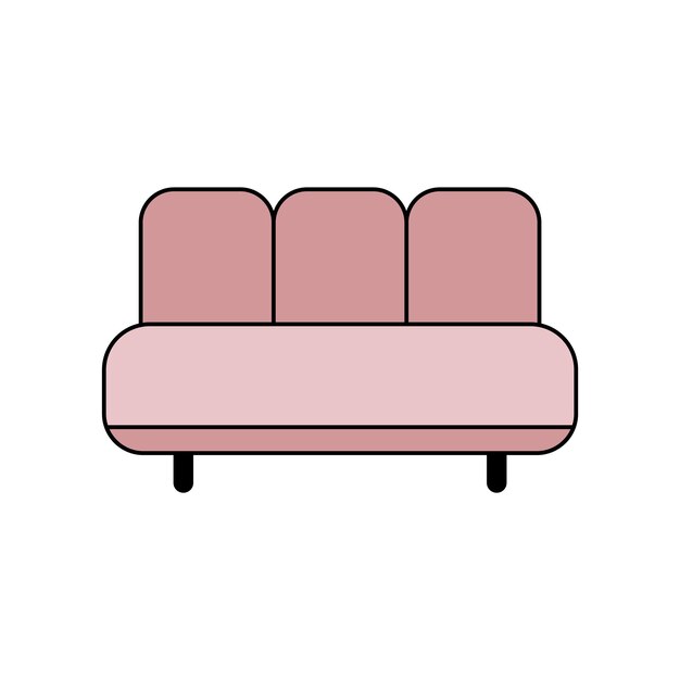 Icono vectorial de sofá de color aislado sobre fondo blanco