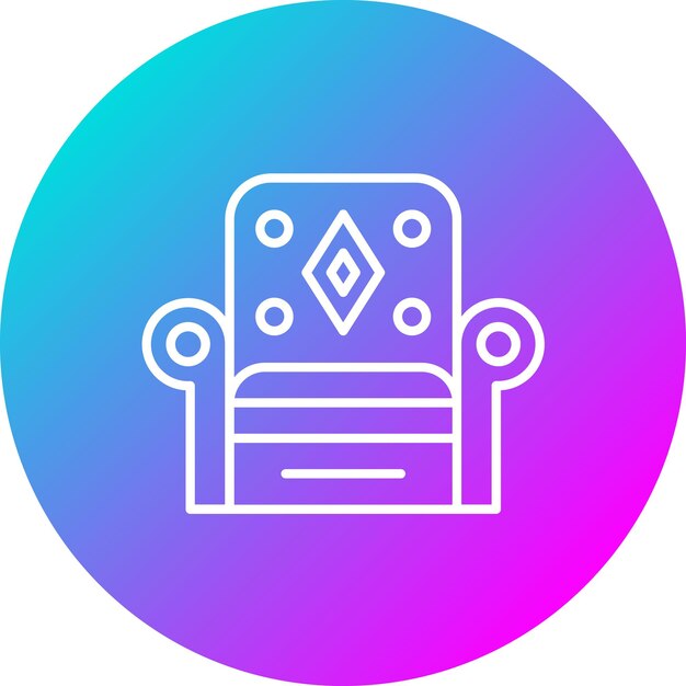 El icono vectorial del sofá se puede usar para el conjunto de iconos de artículos para el hogar