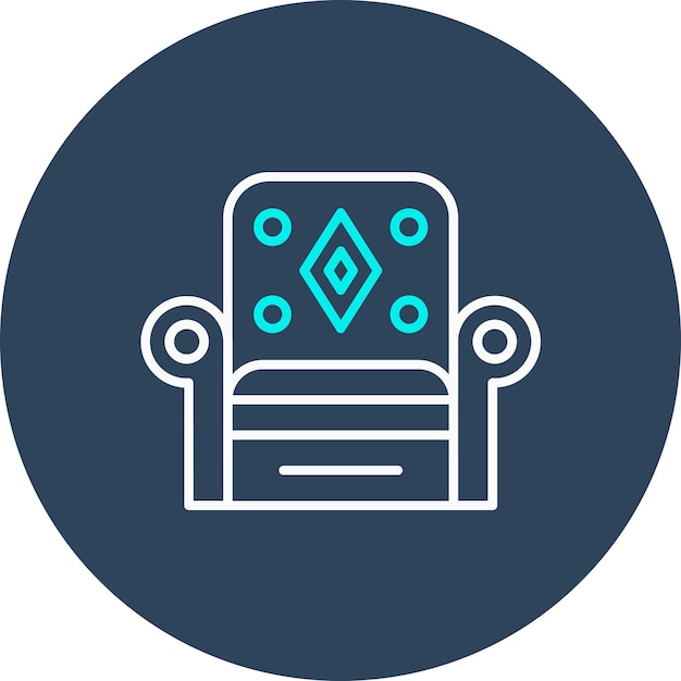 El icono vectorial del sofá se puede usar para el conjunto de iconos de artículos para el hogar