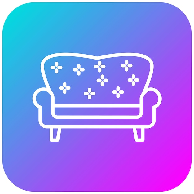 El icono vectorial del sofá se puede utilizar para el conjunto de iconos de lujo