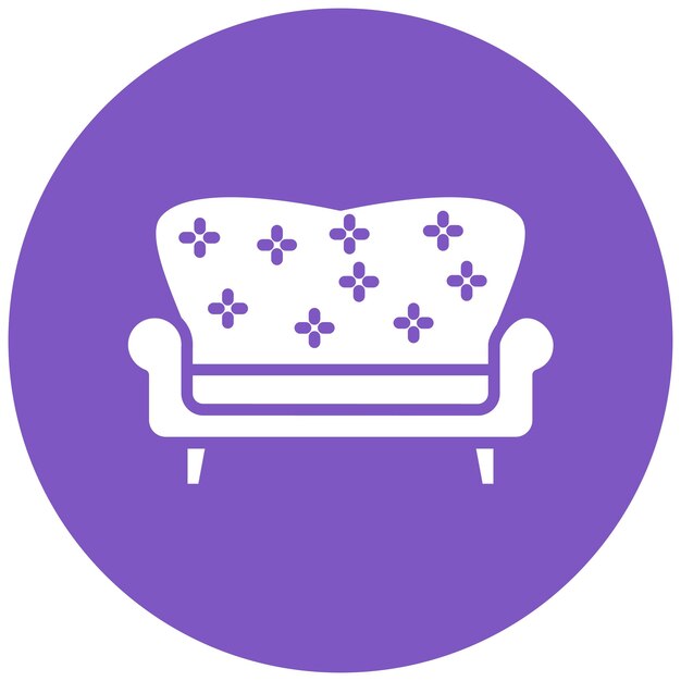 El icono vectorial del sofá se puede utilizar para el conjunto de iconos de lujo