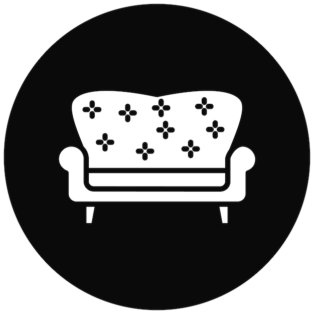 El icono vectorial del sofá se puede utilizar para el conjunto de iconos de lujo