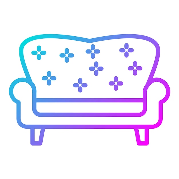 El icono vectorial del sofá se puede utilizar para el conjunto de iconos de lujo