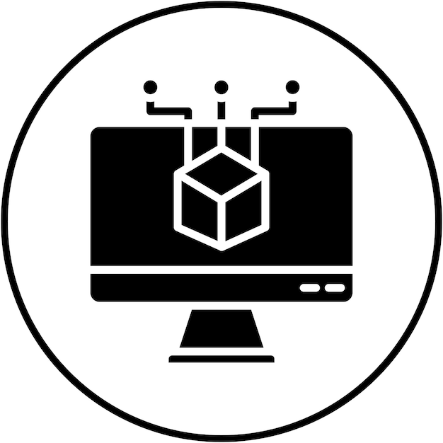 El icono vectorial de software se puede utilizar para el conjunto de iconos de realidad virtual