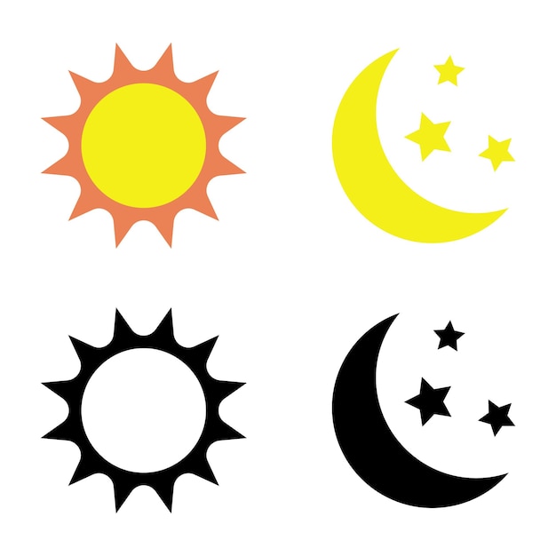 Vector icono vectorial del sol y la luna