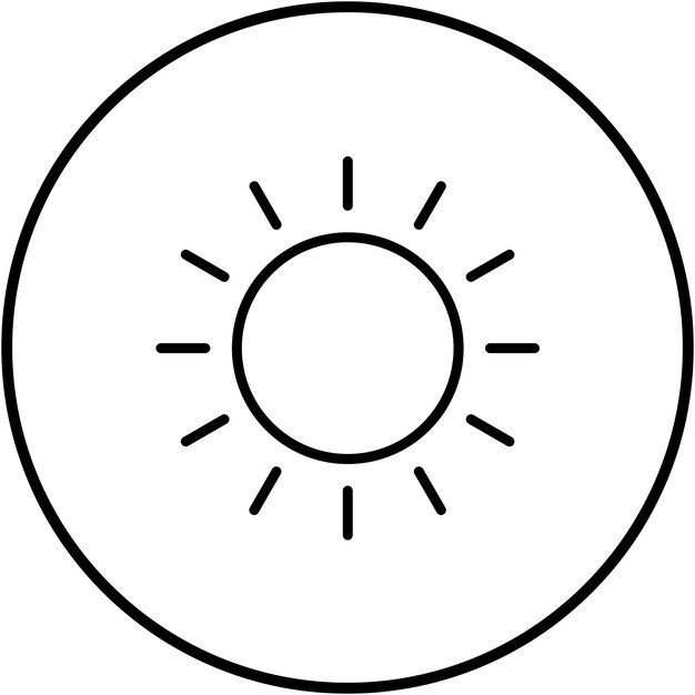 El icono vectorial del sol se puede usar para el conjunto de iconos del Día de la Tierra