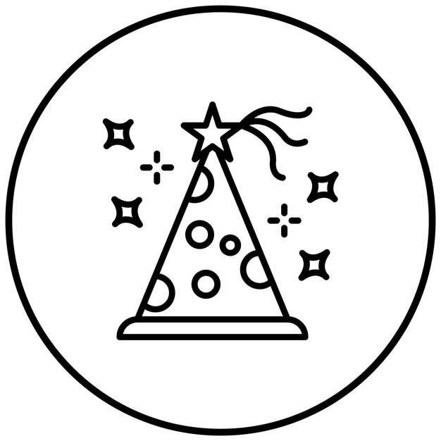El icono vectorial del sombrero de la fiesta se puede usar para el conjunto de iconos del Carnaval