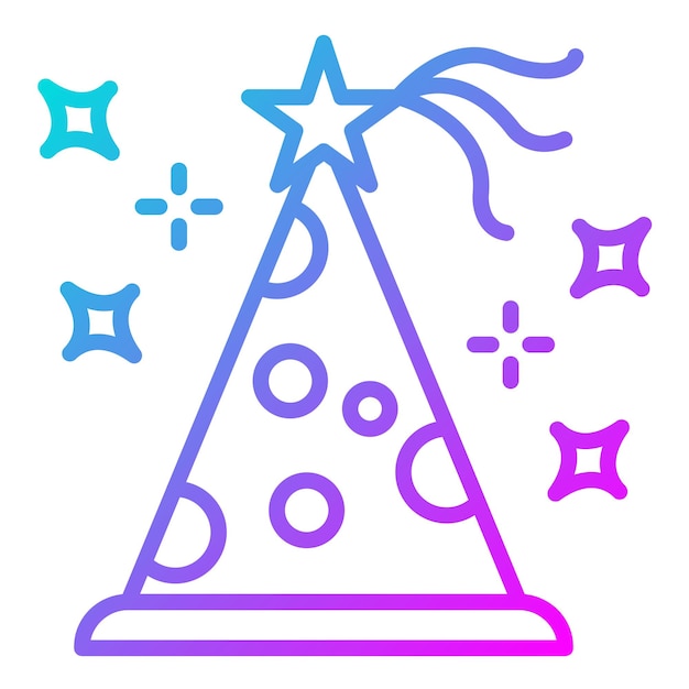 El icono vectorial del sombrero de la fiesta se puede usar para el conjunto de iconos del Carnaval