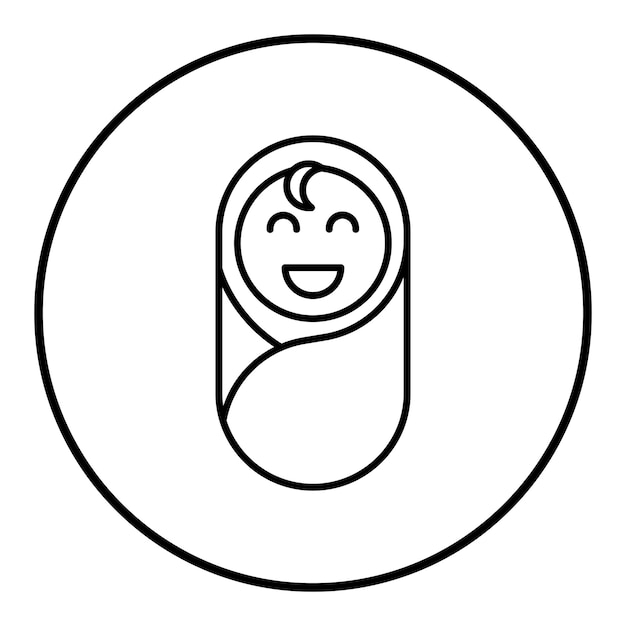 El icono vectorial de la sonrisa del bebé se puede usar para el conjunto de iconos del bebé