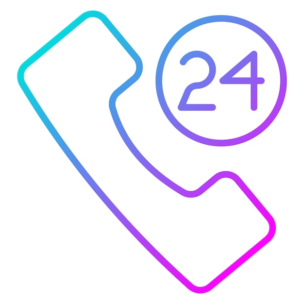 El icono vectorial de soporte 24H se puede utilizar para el conjunto de iconos de comunicación y medios