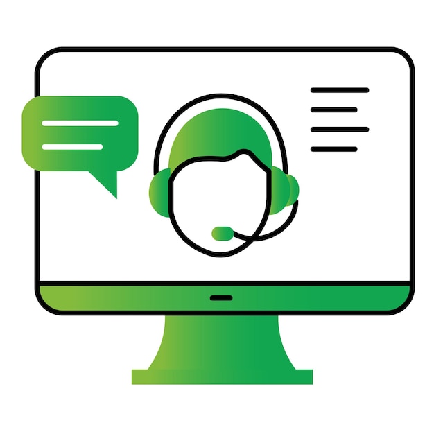 Icono vectorial de soporte técnico que representa el servicio de asistencia al cliente y los servicios de TI