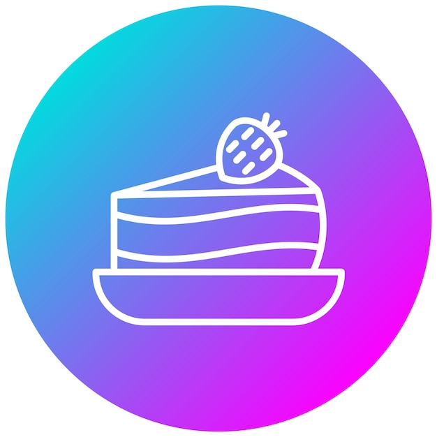 Vector el icono vectorial de strawberry cake se puede usar para el conjunto de iconos de dulces y caramelos