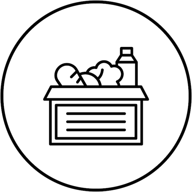 El icono vectorial de suministros de alimentos se puede usar para el conjunto de iconos de peregrinación de Hajj