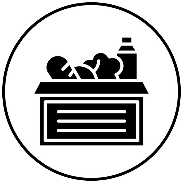 El icono vectorial de suministros de alimentos se puede usar para el conjunto de iconos de peregrinación de Hajj