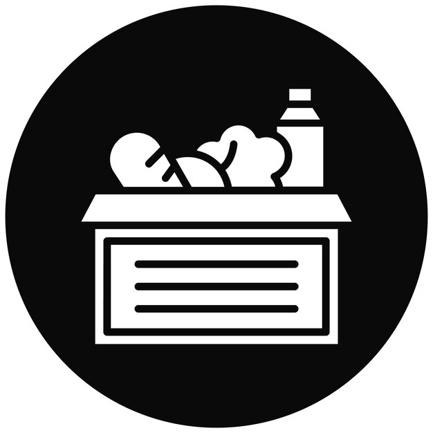 El icono vectorial de suministros de alimentos se puede usar para el conjunto de iconos de peregrinación de Hajj