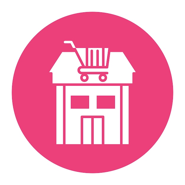 El icono vectorial del supermercado se puede utilizar para el conjunto de iconos del supermercato