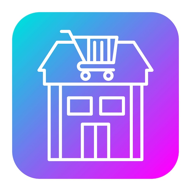 El icono vectorial del supermercado se puede utilizar para el conjunto de iconos del supermercato