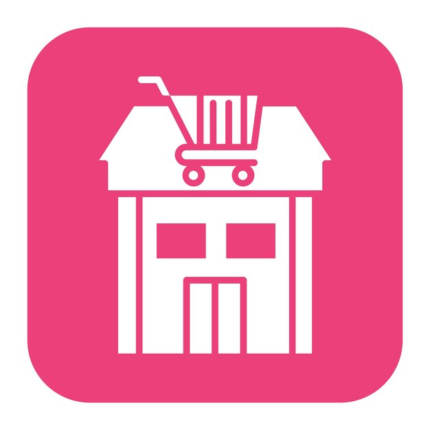 El icono vectorial del supermercado se puede utilizar para el conjunto de iconos del supermercato
