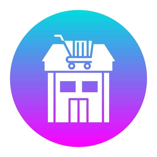 El icono vectorial del supermercado se puede utilizar para el conjunto de iconos del supermercato