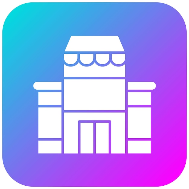 El icono vectorial del supermercado se puede utilizar para el conjunto de iconos de tiendas y tiendas
