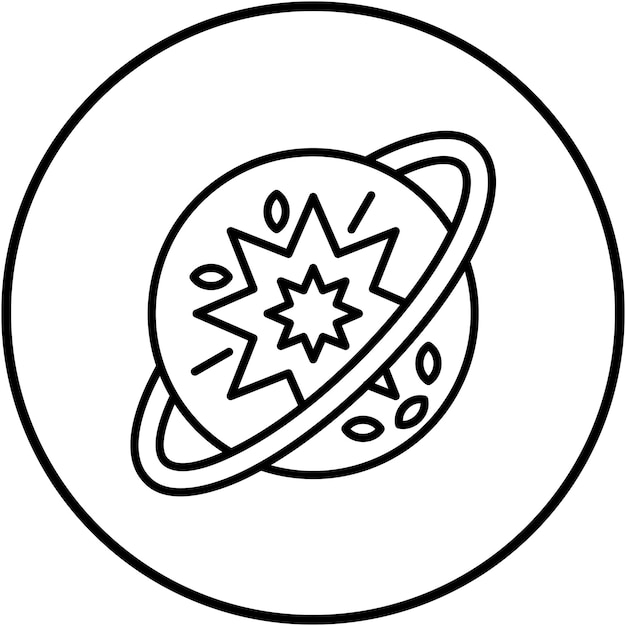 El icono vectorial de la supernova se puede usar para el conjunto de iconos de tecnología espacial