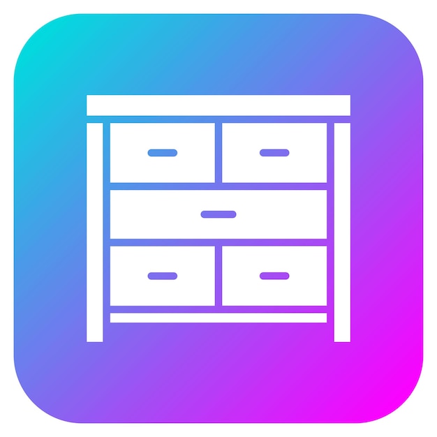 El icono vectorial de la tabla del cajón se puede usar para el conjunto de iconos interiores