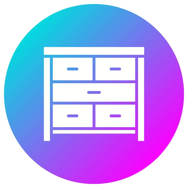 El icono vectorial de la tabla del cajón se puede usar para el conjunto de iconos interiores