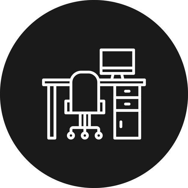 El icono vectorial de la tabla de escritorio se puede utilizar para el conjunto de iconos de educación