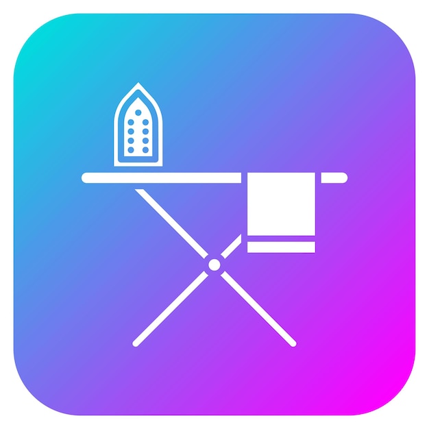 El icono vectorial de la tabla de planchar se puede utilizar para el conjunto de iconos de costura