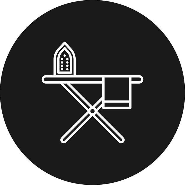 El icono vectorial de la tabla de planchar se puede utilizar para el conjunto de iconos de costura