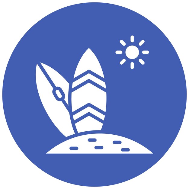 El icono vectorial de la tabla de surf se puede usar para el conjunto de iconos de Beach Resort