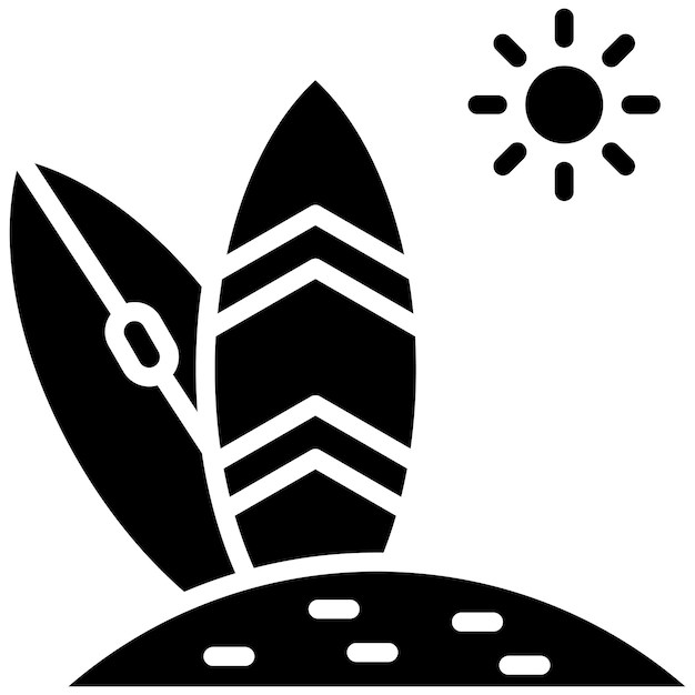 El icono vectorial de la tabla de surf se puede usar para el conjunto de iconos de Beach Resort