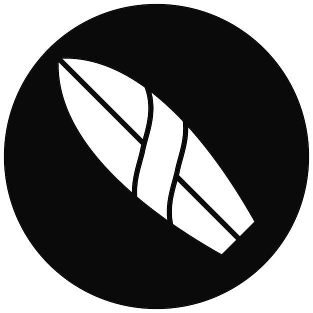 El icono vectorial de la tabla de surf se puede usar para el conjunto de iconos de diversión al aire libre