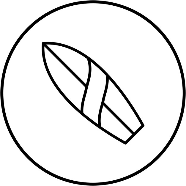 El icono vectorial de la tabla de surf se puede usar para el conjunto de iconos de diversión al aire libre
