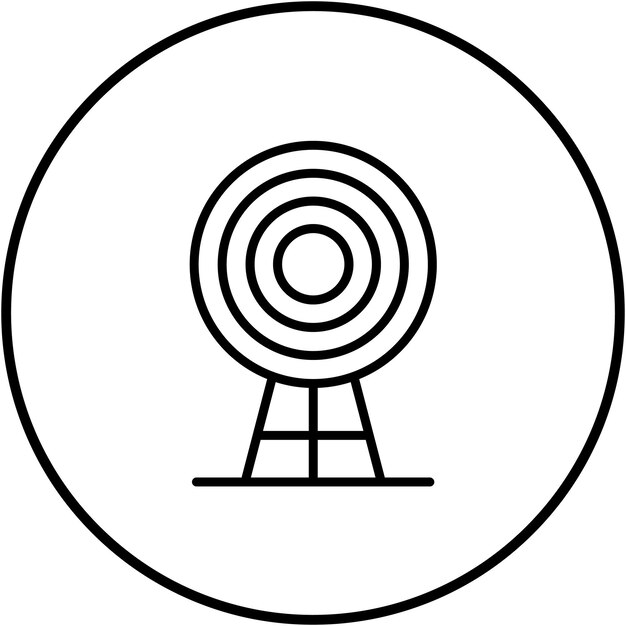 El icono vectorial de la tabla de tiro con arco se puede usar para el conjunto de iconos de tiro con Arco