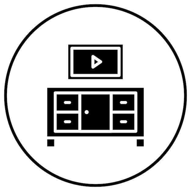 El icono vectorial de la tabla de TV se puede utilizar para el conjunto de iconos interiores