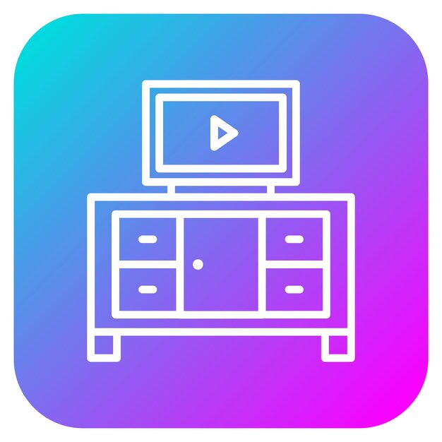 El icono vectorial de la tabla de TV se puede utilizar para el conjunto de iconos interiores