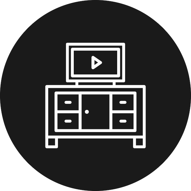 El icono vectorial de la tabla de TV se puede utilizar para el conjunto de iconos interiores