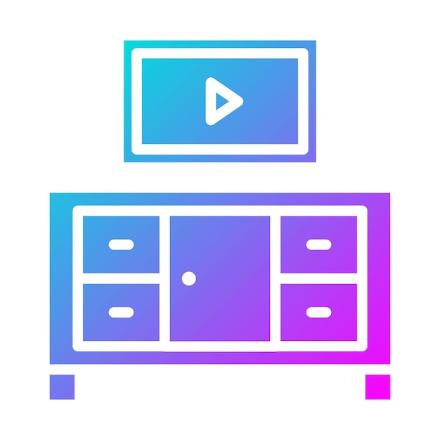 El icono vectorial de la tabla de TV se puede utilizar para el conjunto de iconos interiores