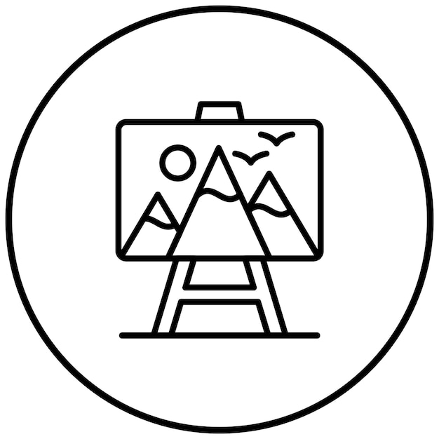 El icono vectorial del tablero de arte se puede usar para el conjunto de iconos de Aventura